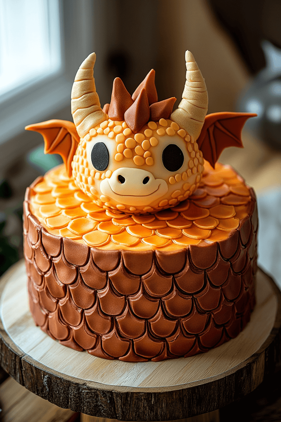 Golden Dragon Head Cake