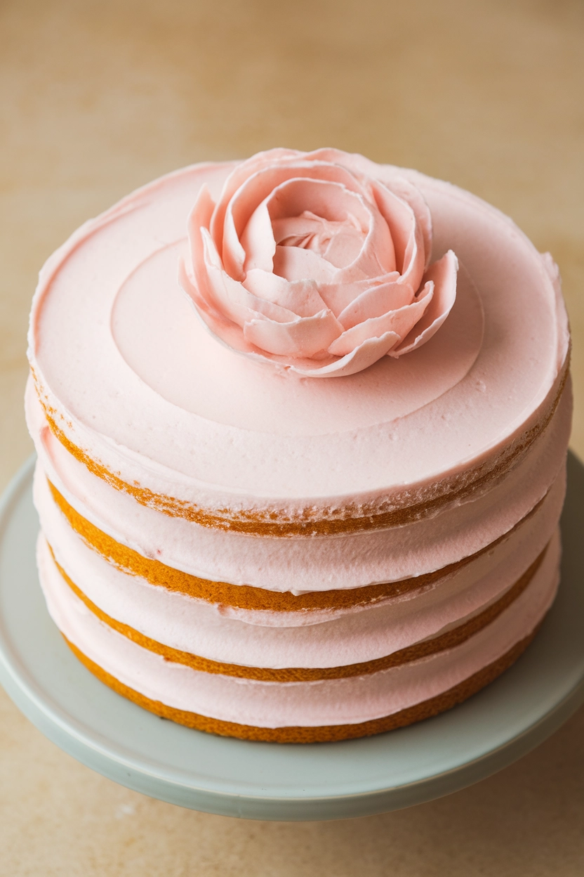 Cake with textured buttercream.