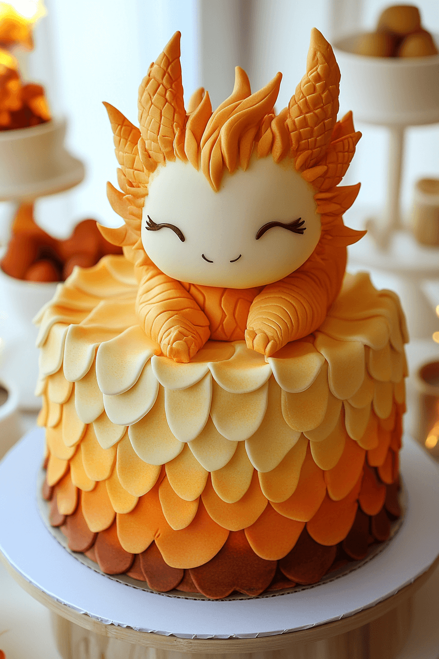 cute dragon smash cake