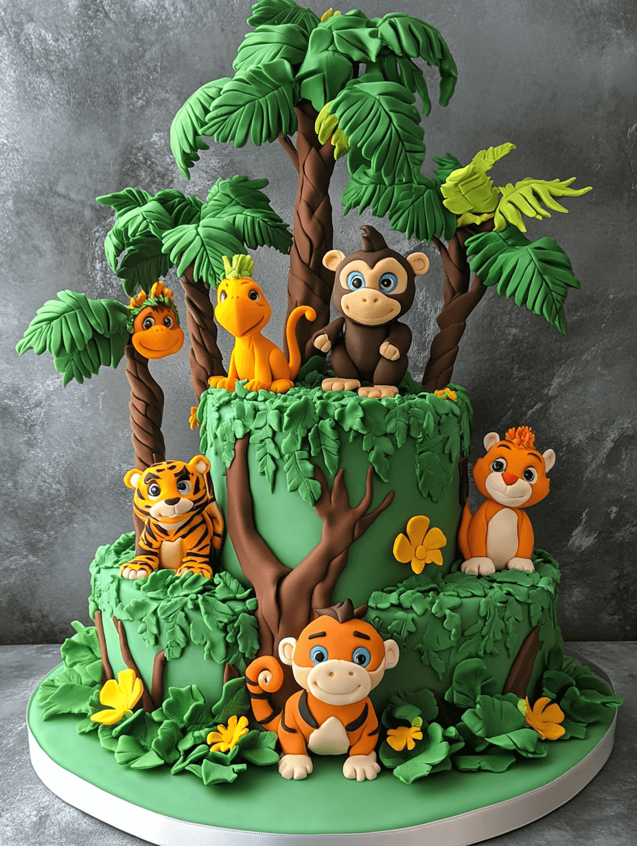 fun green jungle cake