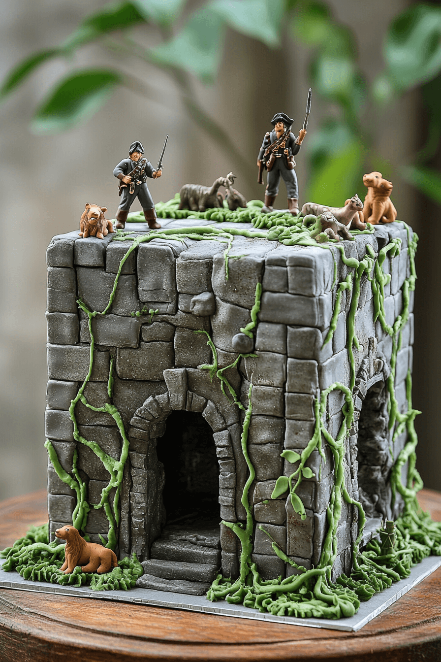 jungle ruins cake